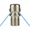 STAINLESS STEEL 1/2"M 08 SEWER NOZZLE WITH 3 REAR FACING JETS - 0