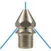 STAINLESS STEEL 1/4"M 04 SEWER NOZZLE WITH 1 FORWARD & 3 REAR FACING JETS - 1