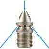 STAINLESS STEEL 3/8"M 06 SEWER NOZZLE WITH 1 FORWARD & 8 REAR FACING JETS - 0