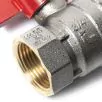 BALL VALVE + RED HANDLE 3/4"F x 3/4"F NICKEL PLATED - 3