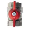 BALL VALVE + RED HANDLE 3/4"F x 3/4"F NICKEL PLATED - 4