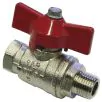 BALL VALVE + RED HANDLE 1/4"M x 1/4"F NICKEL PLATED - 0
