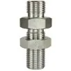 MALE TO MALE STAINLESS STEEL BULKHEAD FITTING AND LOCKNUT-1/4"M to 1/4"M - 0