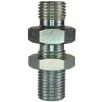 MALE TO MALE ZINC PLATED STEEL BULKHEAD FITTING AND LOCKNUT-3/8"M to 3/8"M - 0