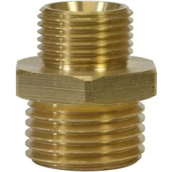 MALE TO MALE BRASS DOUBLE NIPPLE ADAPTOR-1/4"M to 3/8"M