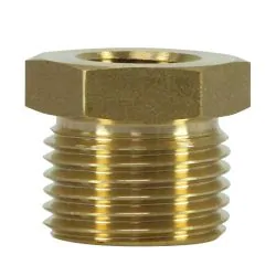 FEMALE TO MALE BRASS REDUCTION NIPPLE ADAPTOR-1/8"F to 3/8"M