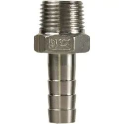 HOSE TAIL STAINLESS STEEL 3/8" MALE-12mm