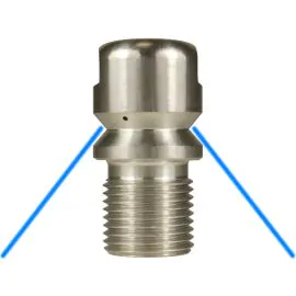 STAINLESS STEEL 1/2"M 08 SEWER NOZZLE WITH 3 REAR FACING JETS