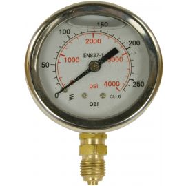 Pressure Gauge 0-25 Bar 1/4"M Bottom Inlet