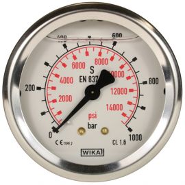 PRESSURE GAUGE 0-1000 BAR WITH REAR ENTRY