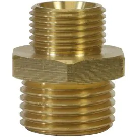 MALE TO MALE BRASS DOUBLE NIPPLE ADAPTOR-1/4"M to 3/8"M