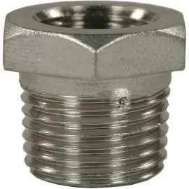 FEMALE TO MALE STAINLESS STEEL REDUCTION NIPPLE ADAPTOR-1/4"F to 3/8"M