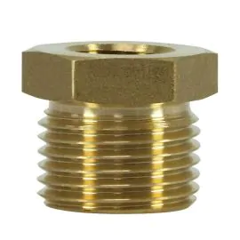 FEMALE TO MALE BRASS REDUCTION NIPPLE ADAPTOR-1/8"F to 1/4"M