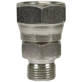 FEMALE TO MALE STAINLESS STEEL SWIVEL ADAPTOR, -1/4"F to 3/8"M (500 Bar version)