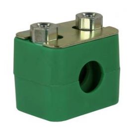 Pipe Clamp 12mm Green Twin Assembly