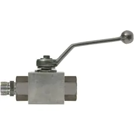 BALL VALVE + LEVER HANDLE 16mm Tube x M22 M ZINC PLATED STEEL