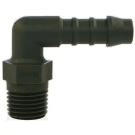 HOSE TAIL PLASTIC 90°, 1/4" MALE, please select size required.