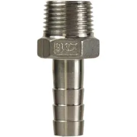 HOSE TAIL STAINLESS STEEL 1/4" MALE-10mm