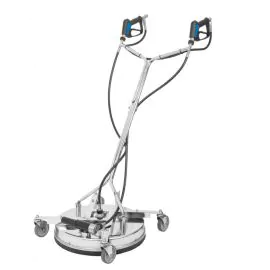 The new Aqua pro surface cleaner from Mosmatic with water recovery system. Water is recovered via a venturi system, a vacuum system is no longer required. This cleaner also features height adjustable housing. The unit features two guns one is for high pre