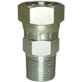 FEMALE TO MALE ZINC PLATED STEEL SWIVEL ADAPTOR BSP TAPERED-3/8"F to 3/8"M