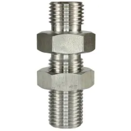 MALE TO MALE STAINLESS STEEL BULKHEAD FITTING AND LOCKNUT-1/4"M to 1/4"M